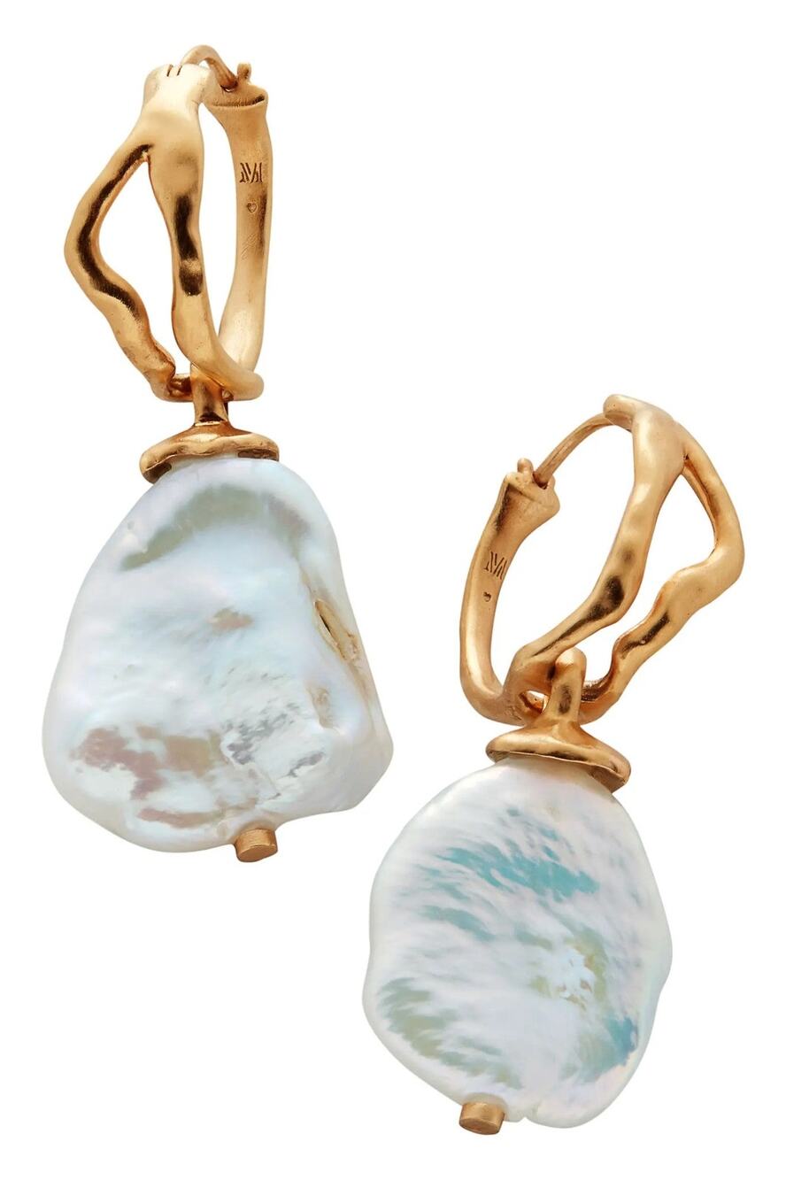 Monica Vinader Large Keshi Pearl Hoop Earrings - One Size